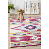 Network Rugs Crimson Pink Pastel Boho Geometric Rug
