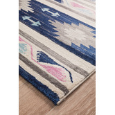 Network Rugs Navy &amp; Ivory Pastel Boho Geometric Rug