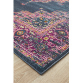 Network Rugs Navy &amp; Fuchsia Oriental Vintage Look Rug