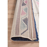 Network Rugs Navy &amp; Ivory Pastel Boho Geometric Rug