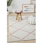 Network Rugs Silver &amp; Pink Pastel Boho Geometric Rug
