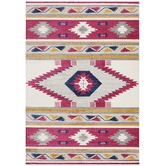 Network Rugs Crimson Pink Pastel Boho Geometric Rug