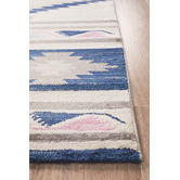 Network Rugs Navy &amp; Ivory Pastel Boho Geometric Rug