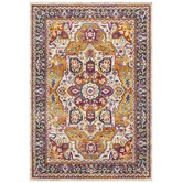 Network Rugs Multi-coloured Rust Florette Vintage Look Rug