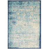 Network Rugs Blue Vintage Look Power Loomed Rug