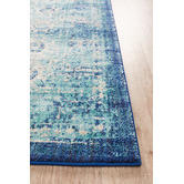 Network Rugs Blue Vintage Look Power Loomed Rug