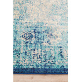 Network Rugs Blue Vintage Look Power Loomed Rug