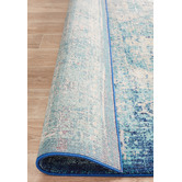 Network Rugs Blue Vintage Look Power Loomed Rug