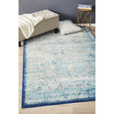 Network Rugs Blue Vintage Look Power Loomed Rug