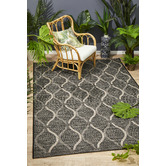 Network Rugs Black &amp; Natural Trellis Flat-Woven Indoor/Outdoor Rug