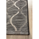 Network Rugs Black &amp; Natural Trellis Flat-Woven Indoor/Outdoor Rug