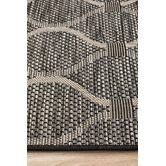 Network Rugs Black &amp; Natural Trellis Flat-Woven Indoor/Outdoor Rug