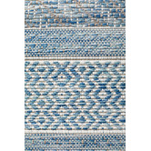 Network Rugs Blue &amp; Natural Flat-Woven Indoor/Outdoor Runner