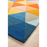 Network Rugs Prism Designer Wool Rust Blue Navy Rug
