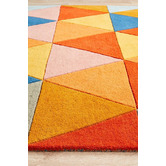 Network Rugs Prism Designer Wool Rust Blue Navy Rug