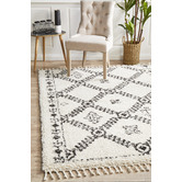 Network Rugs Monochrome Rabia Fringed Tribal-Style Rug