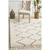 Network Rugs Natural Tan &amp; Brown Buchra Fringed Moroccan Rug