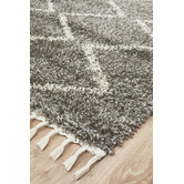 Network Rugs Pebble Grey Buchra Fringed Rug