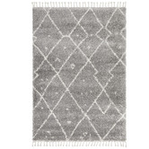 Network Rugs Silver &amp; Ivory Samira Fringed Rug