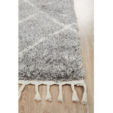 Network Rugs Silver &amp; Ivory Samira Fringed Rug