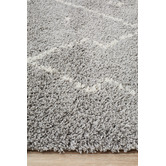 Network Rugs Silver &amp; Ivory Samira Fringed Rug