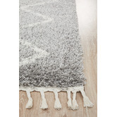 Network Rugs Silver &amp; Ivory Buchra Fringed Rug