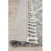 Network Rugs Silver &amp; Ivory Buchra Fringed Rug