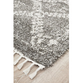 Network Rugs Pebble Grey Rabia Fringed Tribal-Style Rug