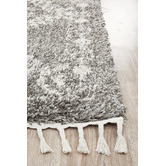 Network Rugs Pebble Grey Rabia Fringed Tribal-Style Rug