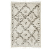 Network Rugs Natural Tan &amp; Brown Rabia Fringed Tribal-Style Rug