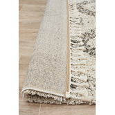 Network Rugs Natural Tan &amp; Brown Rabia Fringed Tribal-Style Rug