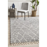 Network Rugs Silver &amp; Ivory Zohra Fringed Rug