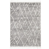 Network Rugs Silver &amp; Ivory Zohra Fringed Rug