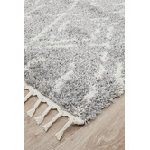 Network Rugs Silver &amp; Ivory Zohra Fringed Rug