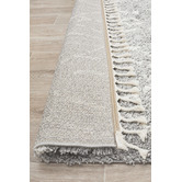 Network Rugs Silver &amp; Ivory Zohra Fringed Rug