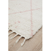 Network Rugs Ivory &amp; Pink Samira Fringed Rug
