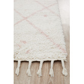 Network Rugs Ivory &amp; Pink Samira Fringed Rug