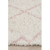 Network Rugs Ivory &amp; Pink Samira Fringed Rug