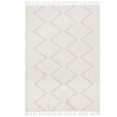 Network Rugs Ivory &amp; Pink Buchra Fringed Rug