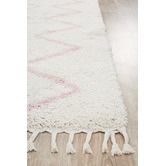Network Rugs Ivory &amp; Pink Buchra Fringed Rug