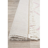 Network Rugs Ivory &amp; Pink Buchra Fringed Rug