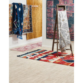 Network Rugs Navy &amp; Fuchsia Oriental Vintage Look Rug