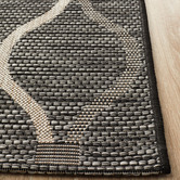 Network Rugs Black &amp; Natural Trellis Flat-Woven Indoor/Outdoor Rug