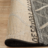 Network Rugs Black &amp; Natural Trellis Flat-Woven Indoor/Outdoor Rug