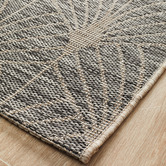 Network Rugs Black &amp; Natural Art Deco Flat Woven Indoor/Outdoor Rug