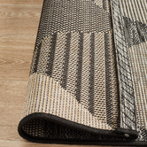 Network Rugs Black &amp; Natural Triangles Flat Woven Indoor/Outdoor Rug