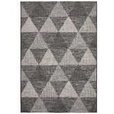 Network Rugs Black &amp; Natural Triangles Flat Woven Indoor/Outdoor Rug