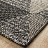 Network Rugs Black &amp; Natural Triangles Flat Woven Indoor/Outdoor Rug