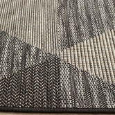 Network Rugs Black &amp; Natural Triangles Flat Woven Indoor/Outdoor Rug