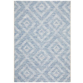 Network Rugs Blue &amp; Natural Diamonds Flat-Woven Indoor/Outdoor Rug